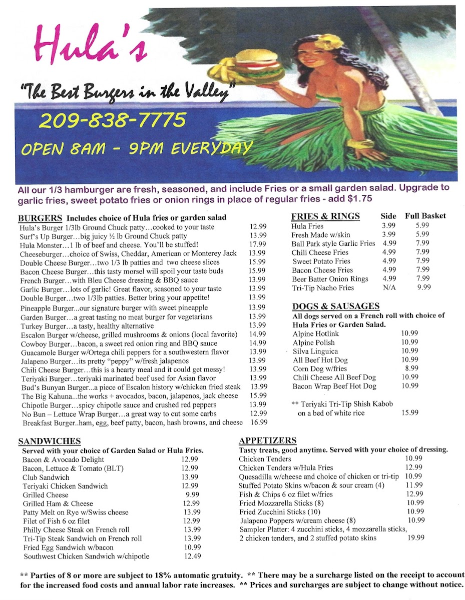 Hula's Menu - Image 2